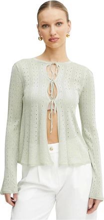Twinset C&aacute;rdigan de Doble Uso con Lazos - Knitwear - Mujer - Verde - S