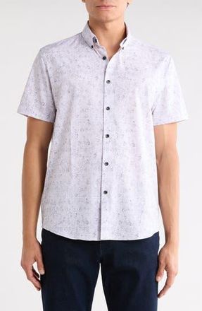 Brooklyn Brigade Blurred Geo Short Sleeve Shirt in Grey at Nordstrom Rack, Size Xx-Large