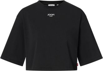 Joop Rundhalsshirt JOOP JEANS Taky, Damen, Gr. L, schwarz, Single Jersey, Obermaterial: 100% Baumwolle, unifarben, l&auml;ssig geschnitten, Rundhals, weit abges