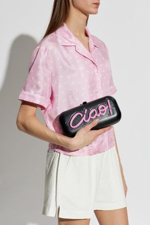 Moschino Clutch Bag With LED Lighting, Womens, Black