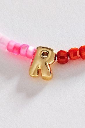 Anthropologie Colorful Beaded Initial Necklace