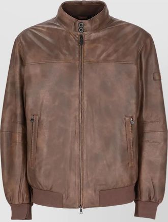 Peuterey leather padded jacket