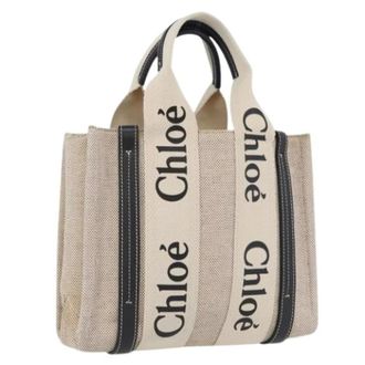 Chlo&eacute; Pre-owned Tote Bags, female, Beige, Size: ONE SIZE Pre-owned Canvas Hand Bag
