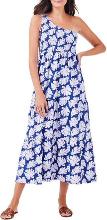 Nic+Zoe NIC+ZOE Shadow Palm One Shoulder Smocked Dress