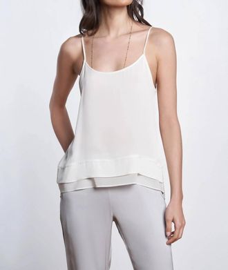 Nouvelle/Silk95Five Zanzi Sophisticated Chiffon Camisole In Nouvelle White