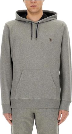 Paul Smith Hoodies & sweatvesten, Heren, Grijs, L, Katoen, Zebra Detail Hoodie
