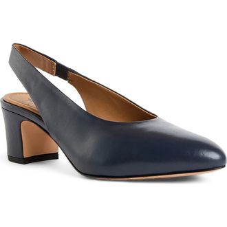 Aquatalia Trevi Slingback Pump in Navy Nappa at Nordstrom, Size 10.5