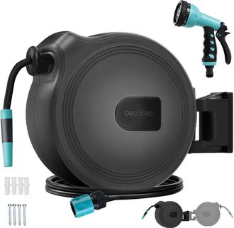 Cecotec Cecotec Carrete De Manguera De 20m Hydroshell 20. Enrollador Autom&aacute;tico Con Slowreturn Technology, Port&aacute;til Y Ergon&oacute;mico, Incluye Boquilla Simple Y Pi