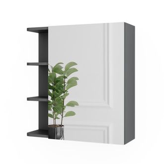 Vicco Armario Con Espejo De Ba&ntilde;o Fynn, Antracita, 62 X 64 Cm