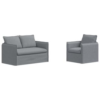 vidaXL Set Di Divani 2 Pz Grigio Chiaro Tessuto Vidaxl