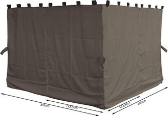 Quick-Star 4 Seitenteile F&uuml;r Pavillon Paris 3x4m Seitenwand Taupe