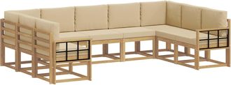vidaXL Conjunto De Sof&aacute;s De Exterior 9 Uds. Y Beige Vidaxl