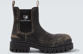 Balenciaga Strike distressed leather Chelsea boots