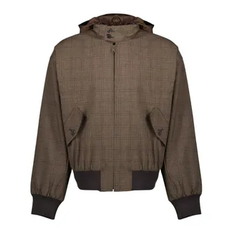 Prada Checkered Wool Jacket - male - Prada - Light Jackets - Brown - M - Jackets
