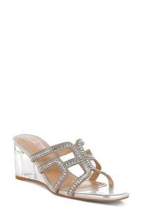 London Rag Caqueta Clear Heel Sandal in Silver at Nordstrom Rack, Size 9.5