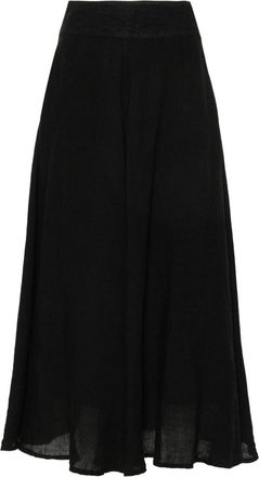 120% Lino linen skirt - women - Cotton/Linen/Flax - 38 - Black