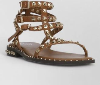 Ash flat sandals round toe ankle straps