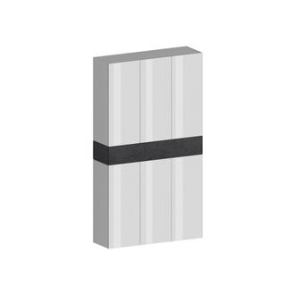 Dmora Zapatero Marzio, Zapatero Que Ahorra Espacio Con 7 Puertas, Armario De Entrada Multifuncional, 114x38h200 Cm, Blanco Y Antracita, Con Embalaje Reforza