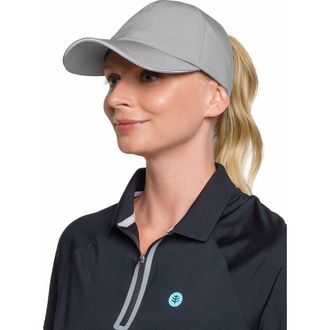 Coolibar Womens Racket Padel Ponytail Cap, UPF 50+ Sun Protection in Steel Grey at Nordstrom, Size Xx-Large