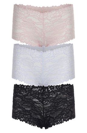 Honeydew Intimates Natalya 3-Pack Tangas in Black/White/Cotton Candy at Nordstrom, Size X-Large
