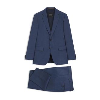 HUGO BOSS Hugo, Single Breasted Suits, male, Blue, Size: 2XL Huge Suit