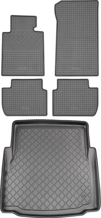 OEM Bmw Serie 3 E46 Sed&aacute;n (4 Puertas) De 1998 A 2005, Juego De Alfombrillas De Goma Para Coche + Alfombrilla Para Maletero