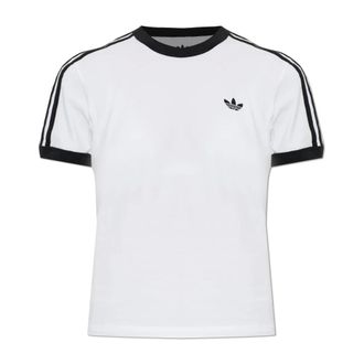 adidas Camiseta Ajustada 3 Franjas - Tops - Mujer - Blanco - 2XS