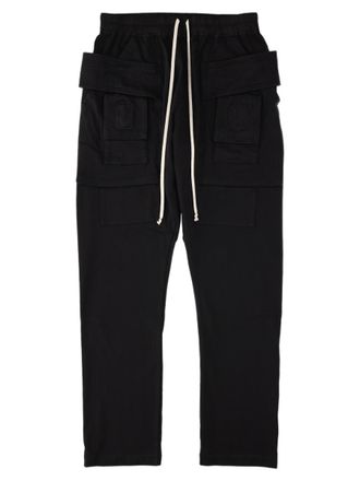 Rick Owens Relaxed Fit Cropped Cargo Pants with Contrast Drawstring