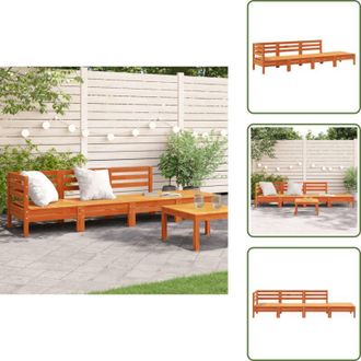 vidaXL Divano a 4 posti - vidaXL Divano da Giardino a 4 Posti Marrone Cera Legno Massello Pino - Divano in pino