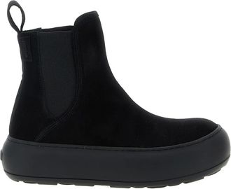 Moschino Ollie ankle boots - women - Rubber/Fabric/Calf Leather/Calf Suede/Fabric - 35 - Black