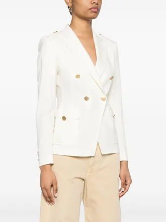 Tagliatore Wool Double-Breasted Blazer - Cream