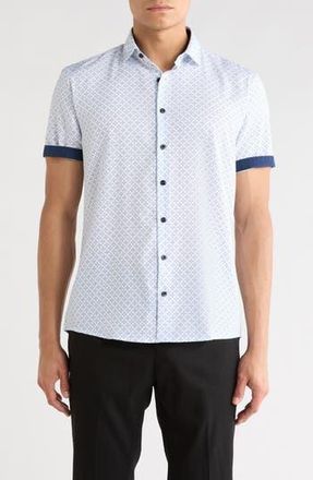 Soul of London Short Sleeve Sport Shirt in White at Nordstrom Rack, Size Xx-Large