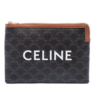 Celine Pre-owned Celine Small Triomphe Coated Canvas Clutch Unisex O0TLZ04D3MY0LHHN