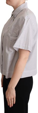 Dolce & Gabbana Womens Polka-Dot Cotton Blouse White