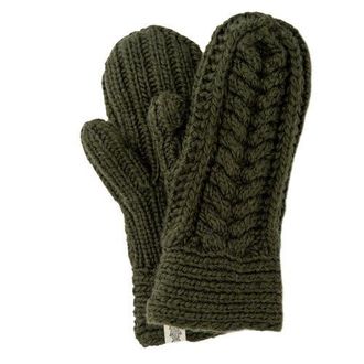 Nirvanna Designs Hand Knit Soho Mittens in Olive at Nordstrom