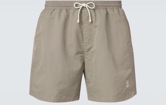 Brunello Cucinelli Logo swim trunks