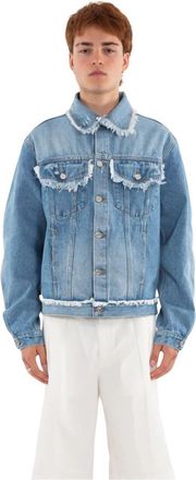 S&eacute;fr Frayed Rodeo Spijkerjasje met Franjes - Heren - Spijkerjassen - Blauw - M - Denim - Jassen