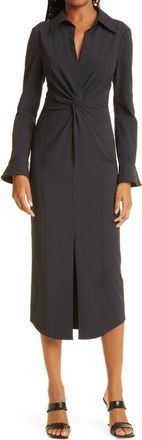 Cinq &agrave; Sept Mckenna Long Sleeve Midi Dress in Black at Nordstrom, Size 00