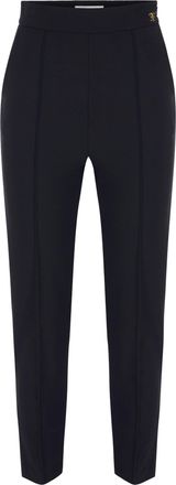 Elisabetta Franchi High-Waist Cropped Tailored Straight-Leg Pants
