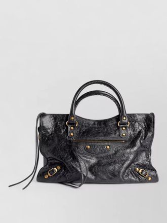 Balenciaga city clutch bag buckle strap leather