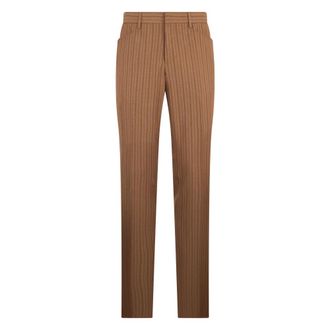 Moschino High-waist Slim Trousers - male - Moschino - Slim-fit Trousers - Brown - M - Trousers