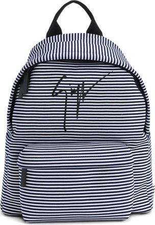 Giuseppe Zanotti Signature Logo Rugzak Blauw/Wit - Heren - Rugzakken - Veelkleurig - ONE Size - Tassen