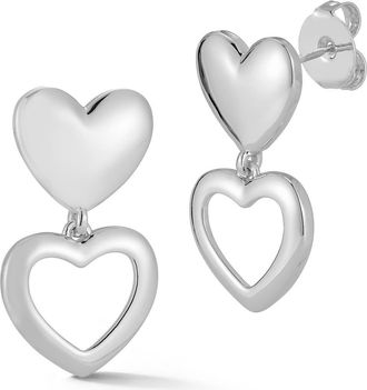 Sphera Milano Heart Drop Earrings in Silver at Nordstrom Rack