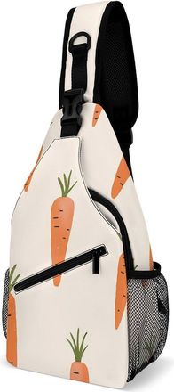 Generic Carrots Pattern Mens Crossbody Chest Sling Bag for Travel Hiking Lightweight Shoulder Bags with Small Side
