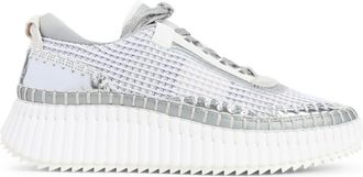 Chlo&eacute; Silver Lace-up Sneakers