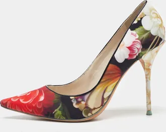 Sophia Webster For J. crew Multicolor Floral Print Fabric Pointed Toe Pumps