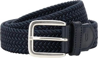Boggi Milano Accessoires, Heren, Blauw, 85 CM, Suède, Geweven riem in een stretch viscose mix