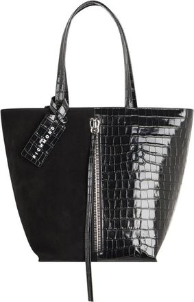 John Richmond Bi-materiaal Tote met krokodillenprint en verticale ritssluiting - Dames - Shoppers - Zwart - ONE Size - Leer - Tassen