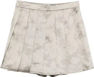 Emporio Armani Short Skirts, female, Gray, Size: XS Button Pleated Mini Skirt