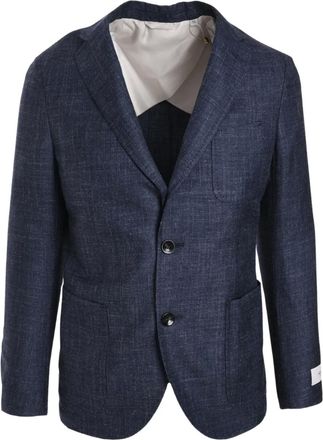 Agnona Blazer monopetto in lino - Blu